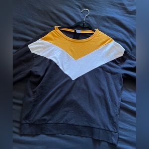 H&M Black, White, and Yellow Retro Sweatshirt